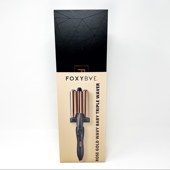 FOXYBAE Triple Waver Curling Iron Crimper Wavy Baby Hair Tool Beach Rose Gold - Picture 7 of 9